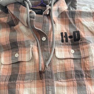 Harley-Davidson Plaid Shirt - Pink and Gray